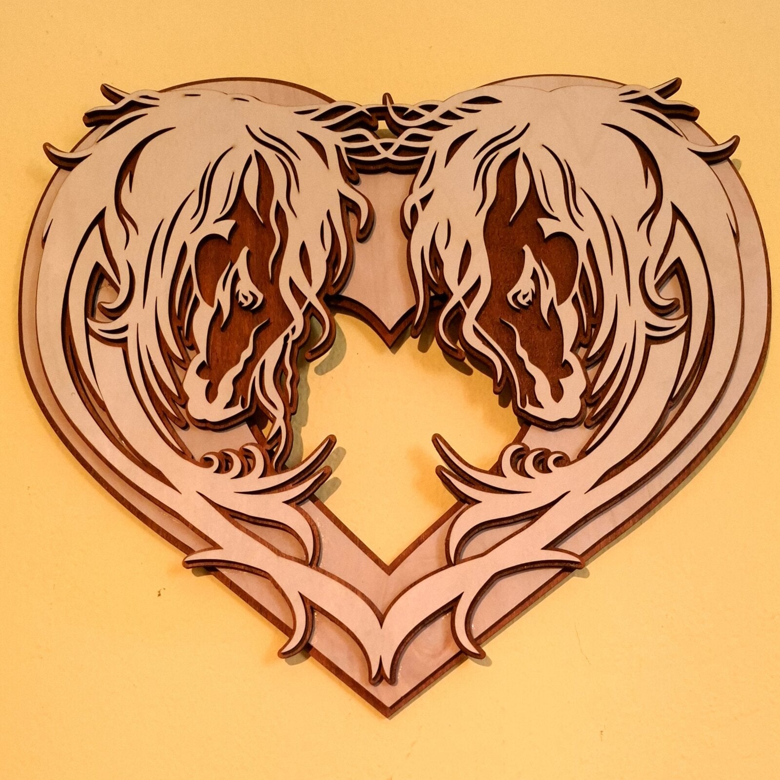 Heart of Horses — Wooden Wall Decoration