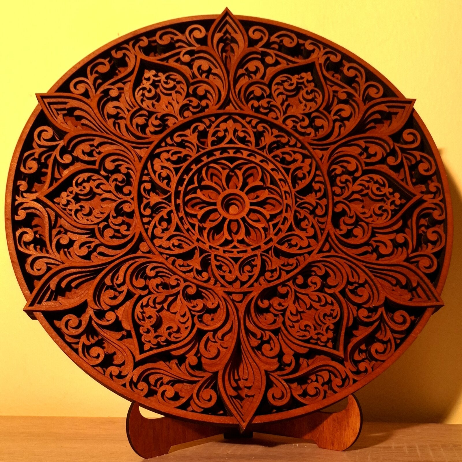Royal Mandala — Baroque Laser-Cut Wood Wall Art