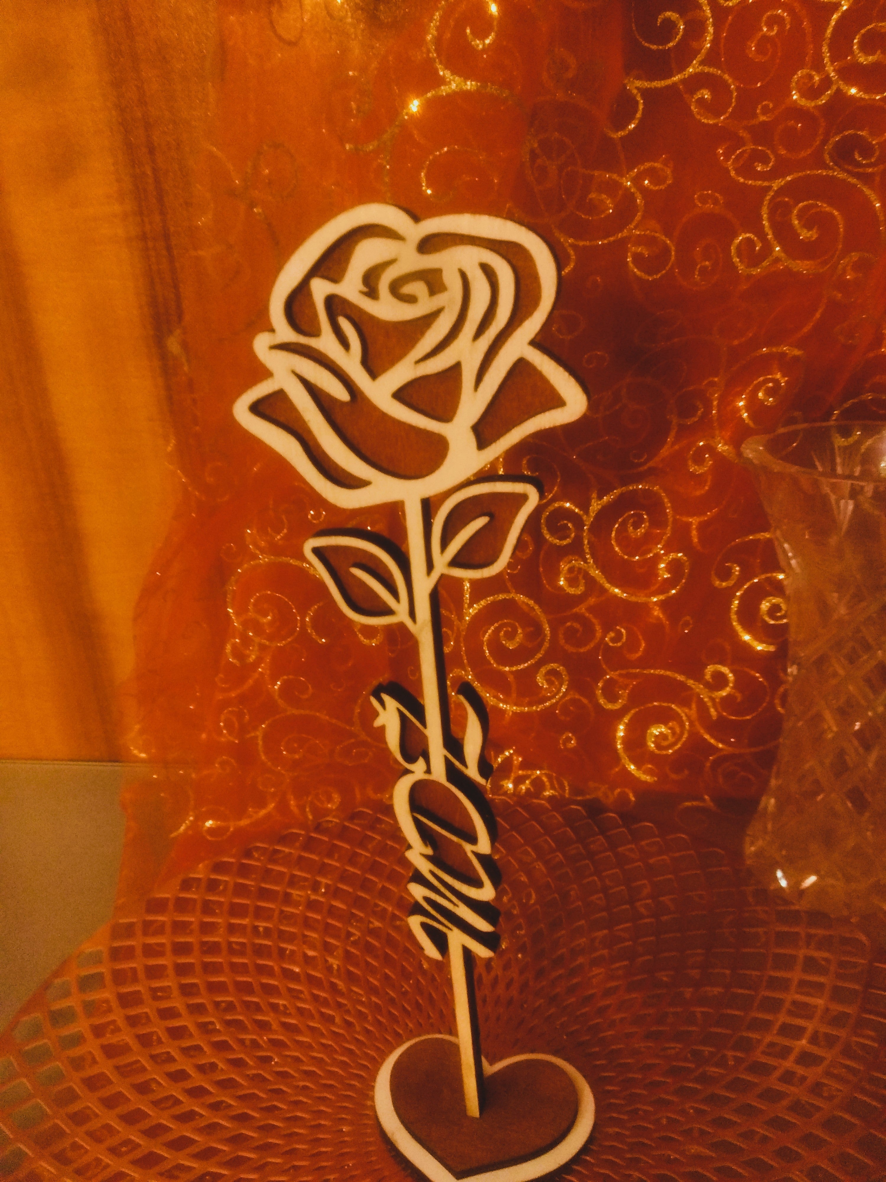 Wooden Rose Stand